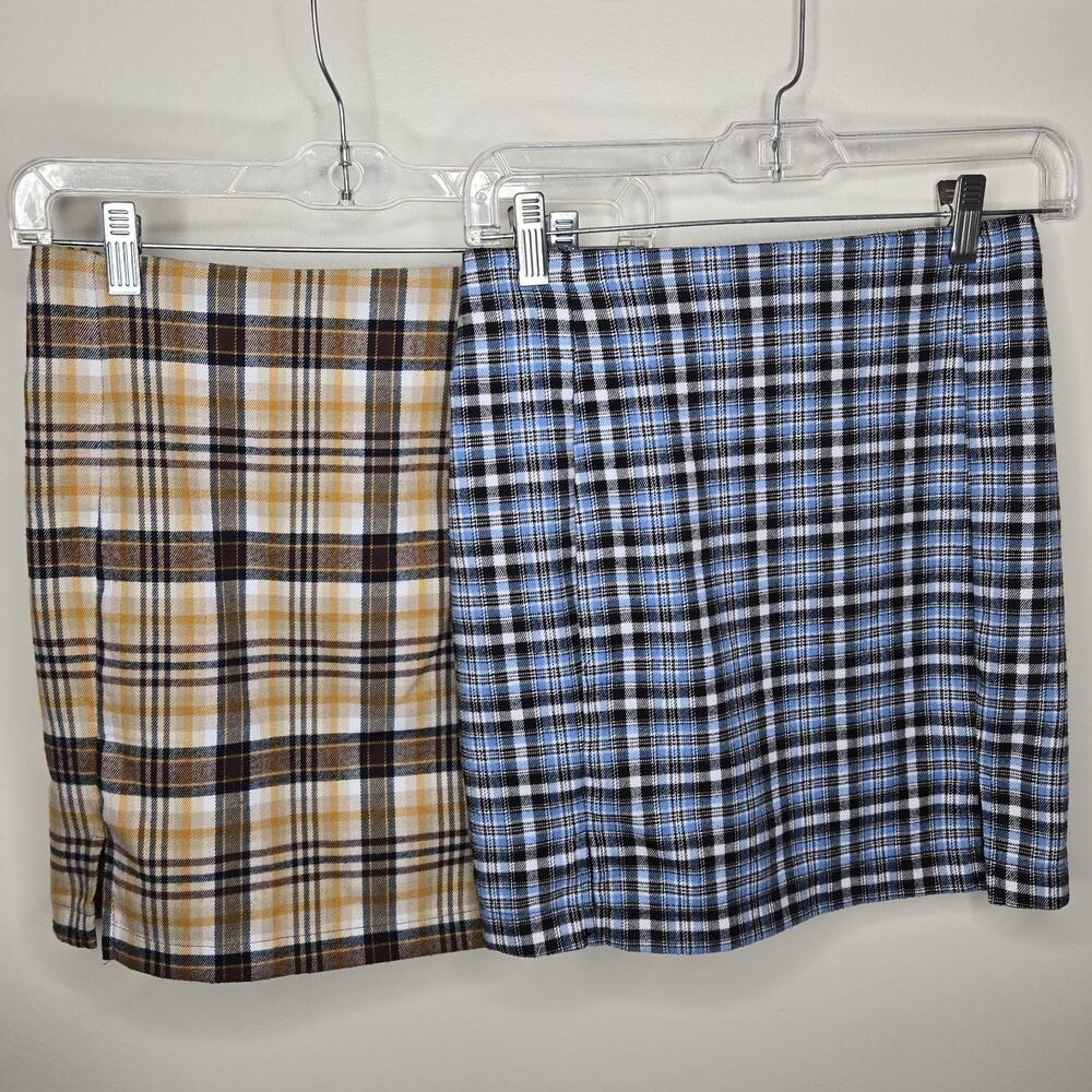 Love On A Hanger Set Of 2 Girls Flannel Plaid Skirts Youth Size 3